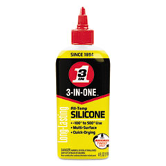 WD-40® 3-IN-ONE Professional Silicone Lubricant, 4 oz Bottle, 12/CT