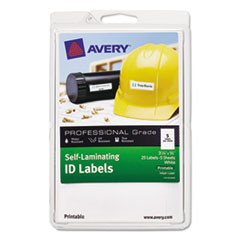 Avery® Self-Laminating ID Labels, Laser/Inkjet, 4 x 6 Sheet, 3/4 x 3 1/4, White, 25/PK