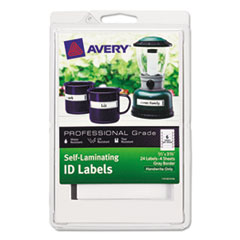 Avery® Self-Laminating ID Labels, 4 x 6 Sheet, 2/3 x 3 3/8, White/Gray, 24/Pack