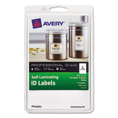Avery® Self-Laminating ID Label, Laser/Inkjet, 4 x 6 Sheet, 2 1/4 x 3 1/4, White, 10/PK