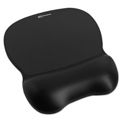 Innovera® Gel Mouse Pad w/Wrist Rest, Nonskid Base, 8-1/4 x 9-5/8, Black