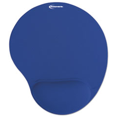 Innovera® Mouse Pad with Fabric-Covered Gel Wrist Rest, 10.37 x 8.87, Blue