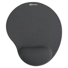 Innovera® Mouse Pad with Fabric-Covered Gel Wrist Rest, 10.37 x 8.87, Gray