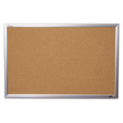 7195014840007, SKILCRAFT Cork Board, 24 x 18, Tan Surface, Silver Anodized Aluminum Frame