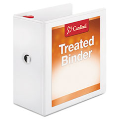 Cardinal® Treated ClearVue Locking Slant-D Ring Binder, 3 Rings, 5" Capacity, 11 x 8.5, White