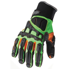 ergodyne® ProFlex 925F(x) Dorsal Impact-Reducing Gloves,Black-Green-Orange, X-LG, 6 PR/CT
