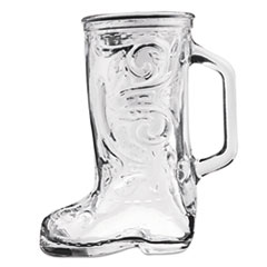 Anchor® Boot Beer Mug, Glass, 12 1/3 oz, Western Boot, Clear, 24/Carton