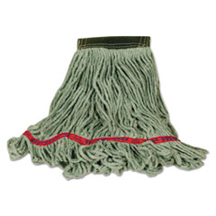 Rubbermaid® Commercial Swinger Loop Wet Mop Heads, Cotton/Synthetic Blend, Green, Medium, 6/Carton