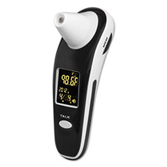 HealthSmart® DigiScan Forehead & Ear Thermometer, Black/White, Digital/Verbal Readout