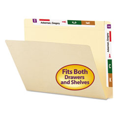 Smead® Heavyweight Manila End Tab Conversion File Folders, Straight Tabs, Letter Size, 0.75" Expansion, Manila, 100/Box