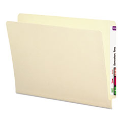 Smead® End Tab Folders with Antimicrobial Product Protection, Straight Tabs, Letter Size, 0.75" Expansion, Manila, 100/Box