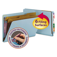 Smead(TM) End Tab Colored Pressboard Classification Folders with SafeSHIELD® Coated Fasteners
