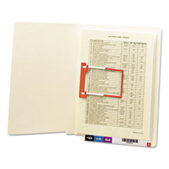Smead™ Heavyweight Manila Reinforced End Tab U-Clip Fastener Folders, 0.75" Expansion, 1 Fastener, Letter Size, Manila, 50/Box
