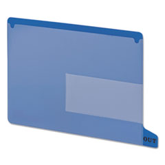 Smead™ Colored Poly Out Guides with Pockets, 1/3-Cut End Tab, Out, 8.5 x 11, Blue, 25/Box