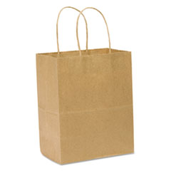 General Paper Shopping Bag, 60lb Kraft, Heavy-Duty 8 x 4 1/2 x 10 1/4, 250 bags