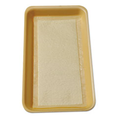 International Tray Pads Meat Tray Pads, 6 x 4.5, White/Yellow, Paper, 1,000/Carton