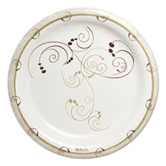 Dart® Symphony Paper Dinnerware, Heavyweight Plate 9", Tan, 125/Pack, 4 Packs/Carton