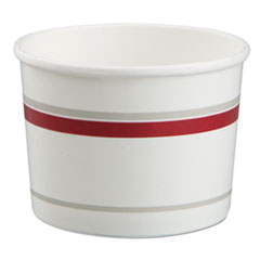 Chinet® Paper Food Container with Vented Lid Combo, 16 oz, Polycoated, White/Red, 250/CT