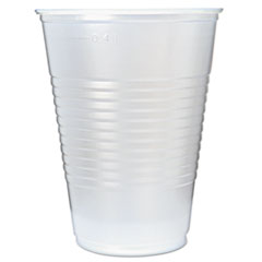 Fabri-Kal® RK Ribbed Cold Drink Cups, 16 oz, Translucent, 50/Sleeve, 20 Sleeves/Carton