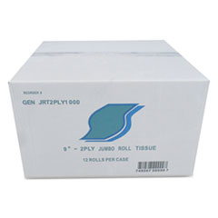 GEN Jumbo Bath Tissue, Septic Safe, 2-Ply, White, 3.5" x 750 ft, 12/Carton