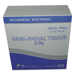 GEN Sani Facial Tissue, 2-Ply, White, 40 Sheets/Box