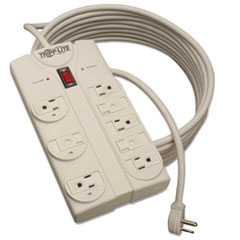 Tripp Lite Protect It! Surge Protector, 8 Outlets, 25 ft Cord, 1440 Joules, Light Gray