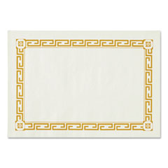 Hoffmaster® Placemats, Greek Key Pattern, Paper, Gold/White, 14 x 10, 1000/Carton