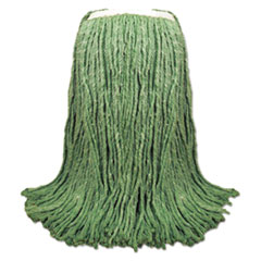 Boardwalk® Cut-End Yarn Mop Head, Green, 1 1/4" Headband, 12/Carton