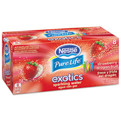Nestle Waters® Pure Life Exotics Sparkling Water, Strawberry Dragonfruit, 12oz Can, 24/Carton