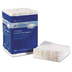 Georgia Pacific® Professional Acclaim 1/4 Fold Paper Dinner Napkins, White, 1-Ply, 16"x16", 500/PK, 8 PK/CT