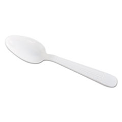 GEN Wrapped Cutlery, 6" Teaspoon, Heavyweight, Polypropylene, White, 1,000/Carton