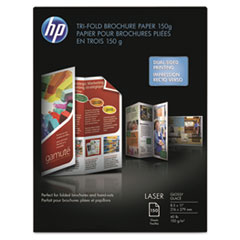 HP Tri-Fold Laser Brochure Paper, 97 Brightness, 40lb, 8-1/2 x 11, White, 150 /Pack