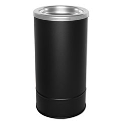 Ex-Cell Round Sand Urn with Removable Tray, 6.8 gal, 10 dia x 20h, Black