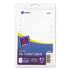 Avery® Print or Write File Folder Labels, 11/16 x 3 7/16, White, 252/Pack
