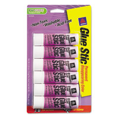 Avery® Permanent Glue Stics, Purple Application, .26 oz, 6/Pack