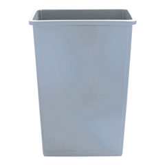 Boardwalk® Slim Waste Container, 23 gal, Gray, Plastic