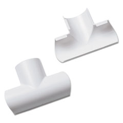 D-Line® Clip-Over Equal Tee for Mini Cord Cover, White, 2 per Pack
