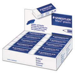 Staedtler® Mars Eraser, For Pencil/Ink Marks, Rectangular Block, Large, White, 20/Box