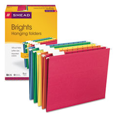 Smead(TM) Colored Hanging File Folders with 1/5 Cut Tabs