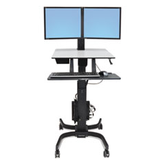 Ergotron® WorkFit-C Sit-Stand Workstation, Dual, 36 1/2 x 32 1/4 x 44 1/2, Black