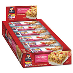 Quaker® Chewy Yogurt Granola Bars, 1.23 oz Bar, Strawberry, 12/Box