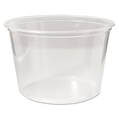 Plastic Deli Containers with Lid, 16 oz, Clear, Plastic, 240/Carton - Zerbee