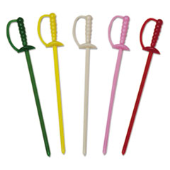 AmerCareRoyal® Sword Picks, 3.25", Assorted Colors, 10,000/Carton