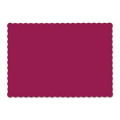 Hoffmaster® Solid Color Scalloped Edge Placemats, 9 1/2 x 13 1/2, Burgundy, 1000/Carton