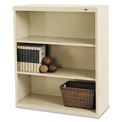 Tennsco Metal Bookcase, Three-Shelf, 34.5w x 13.5d x 40h, Putty