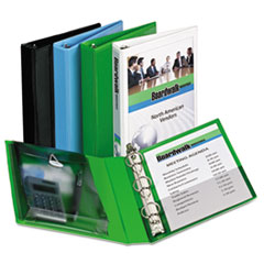 Avery® Mini Protect & Store View Binder w/Round Rings, 8 1/2 x 5 1/2, 1" Cap, Green