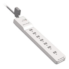 Belkin® Home/Office Surge Protector, 7 AC Outlets, 6 ft Cord, 2,320 J, White