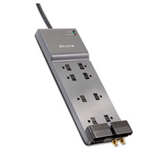 Belkin® Home/Office Surge Protector, 8 Outlets, 6 ft Cord, 3990 Joules, Gray