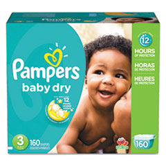 Pampers® Baby Dry Diapers, Size 3: 16 to 28 lbs, 160/Carton