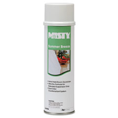 Misty® Handheld Air Deodorizer, Summer Breeze, 10oz Aerosol, 12/Carton